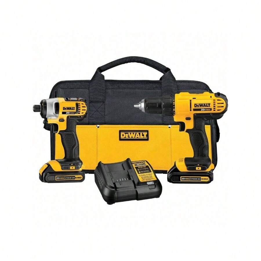 20V  Cordless Drill And Impact Driver, Power Tool Combo Kit With 2 Batteries And Charger (DCK240C2) - mặc định - Xem 1