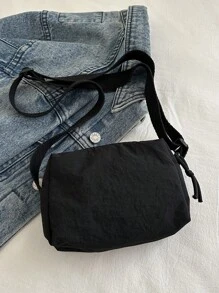 2025 Summer New Fashion Solid Colour Fabric Mini Square Bag With Zip Opening And Adjustable Long Shoulder Strap, Small Capacity Lightweight Minimalist Crossbody Bag. Suitable For Shopping, Purse, Shopping, Young Women, College Students, Newcomers In The Workplace, White Collar. Suitable For Office, College, Work, Business, Commuting, Outdoor Activities, Travelling And Excursions.