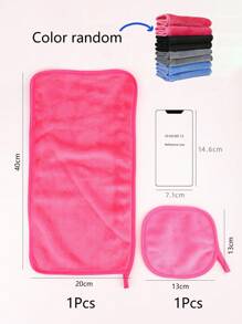1pc/5pcs Reusable Makeup Removing Towel, Soft Microfiber Facial Cleansing Cloth With Hanging Loop, Gentle On Skin, Machine Washable, Color Random