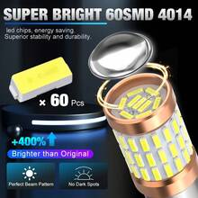 [超亮] TOAUTO 2个 BA15S BAY15D BAU15S LED P21W PY21W P21/5W LED灯泡 1156 1157 | 超亮 60SMD | 适用于汽车信号灯倒车灯