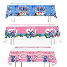 Disney Disney Stitch Cartoon Tablecloth, Disposable Cartoon Table Cover For Birthday Party, Rectangle, School Supplies, Back To School