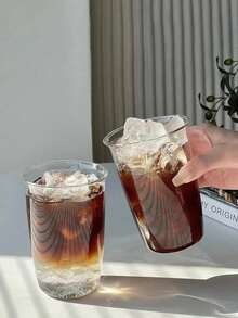 Iced Americano Latte Glass Cup, Insulated, Minimalist Design, Heat-Resistant, Milk Cup, Beverage Cup, Juice Cup