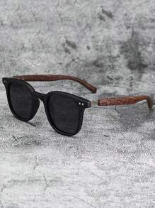 1 pieza de gafas de moda unisex con marco cuadrado y pieza contigua de medidor con acabado de plata