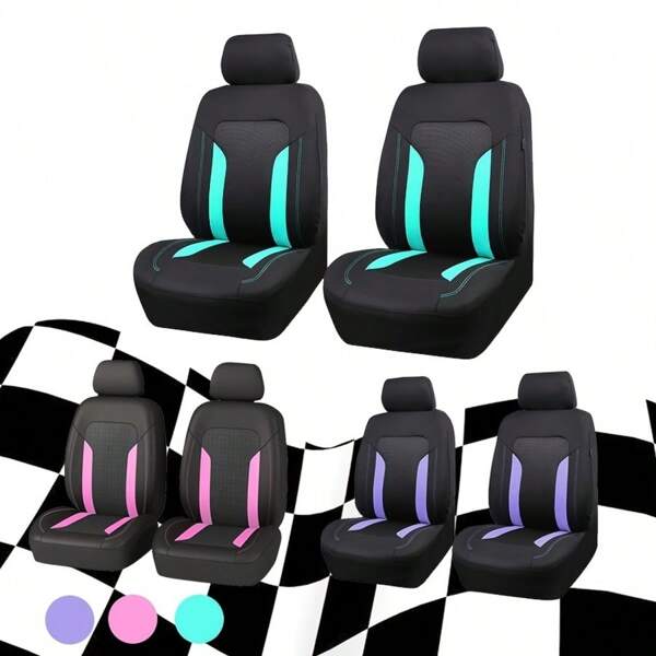 Coprisedili per auto per l'estate, cuscini per la protezione dalla polvere e dallo sporco, per migliorare la decorazione degli interni, misura universale per la maggior parte dei veicoli, colori disponibili: rosa, menta, grigio, viola, venduti come set completo per i sedili anteriori o per la copertura completa