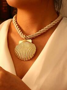 1 peça Moda Luz Luxo Simples Verão Liga Sol Pingente Tecido Torção Colar Senhoras Casal Irmãs Casal Jóias Presentes, Adequado Para Encontros Diários Feriado Praia Festa de Aniversário Férias Desgaste