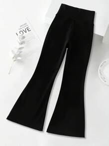 女童喇叭裤，修身休闲裤，兔元素时尚鲨鱼印花喇叭瑜伽紧身裤