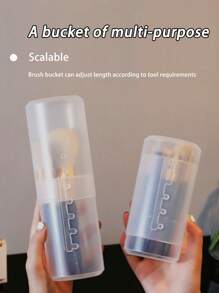 A Versatile Adjustable Desktop Brush With A Simple Dust-Proof Brush, Covered Makeup Brush, Pen Comb Storage, Telescopic Bucket, Portable With Cover