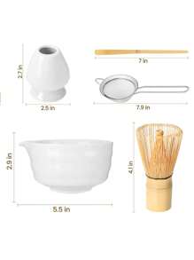5 Pcs Matcha Whisk Set Matcha Bowl With Spout Matcha Whisk And Holder Bamboo Matcha Scoop And Stainless Sifter - Jade Green Matcha Kit For Matcha Lover Back To School