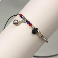 1 pieza Nuevo brazalete asimétrico de piedra natural, brazalete de cadena de cereza y vidrio para mujeres