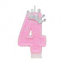 Pink Crown Birthday Cake Candles/Romantic Cake Pink Number Candles/Straight Wax 0-9 Creative/Queen Princess Wishing Candles/Candlelight Anniversary Cake Decoration Candles/Cake Top Decoration Suitable For Birthdays/Weddings/Bachelor Parties - Pink + Crown - View 13