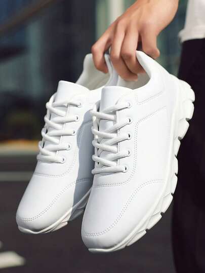 DaoLxi 男士健身网球运动网眼时尚运动鞋轻便运动健身跑步休闲鞋舒适鞋类运动鞋白色鞋