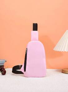 1 pieza Bolso cruzado versátil y de moda, estilo deportivo, de unicolor simple, de material de nailon, de gran capacidad, con cierre de cremallera, adecuado para adolescentes, viajes, escuela, actividades al aire libre y recreación