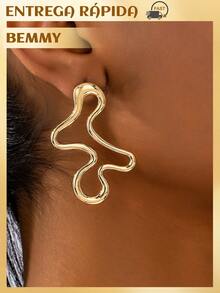 BEMMY European And American Style Irregular Earrings, Suitable For Parties And Daily Wear - 金色 - 查看 4