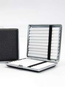 "1pc Portable Leather Cigarette Case For 20 Cigarettes - Slim 3-In-1 Creative Design For Easy Storage"