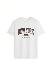 Un cómodo y transpirable blusas casuales para dama,Playeras de mujer ligeras imprescindibles para el verano,Camiseta suelta de verano para mujer con estampado de letras, casual y versátil para uso diario. Camiseta gráfica, vacaciones - Blanco - Ver 2