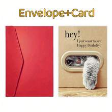 2pcs Cat Greeting Cards With Envelopes, Suitable For Father's Day, Holiday Cards, Birthday Cards, School Supplies,Back To School - Multicolor - View 6
