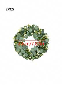 1pc, Simulation Artificial Eucalyptus Flower Wreath For Front Door , Eucalyptus Door Decoration Wreath, Pendant Decoration Door Ring, Farmhouse Patio Garden Festival Celebration Window Party Home Decor, Valentine Day, Gift Gifts Birthday Graduation