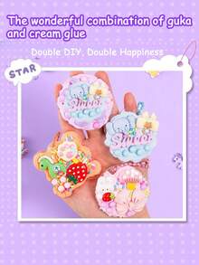 Creamy Guka Sticker Sets, DIY Craft Stickers For Boys And Girls, Hand-Accounting Set Gift Boxes, Stickers For Girls' Hand-Accounting Notebooks, Creamy Gel Guka And Decorative Accessories, Birthday Gifts, Festival Gifts, Christmas Gifts, Suitable For Children Aged 5, 6, 7, 8, 9, 10. - 奶油咕卡套裝 - 查看 5