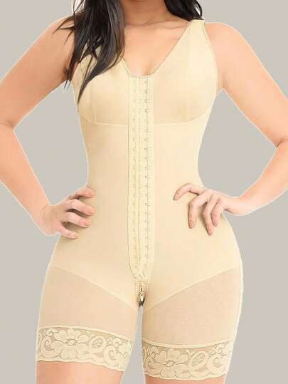 1 st shapewear-body för kvinnor, dragkedja i grenen, bantningsbar bodycon, magkontroll, maglyftande kompressionsmidjeband för yoga, fitness, kroppsformning och alla tillfällen.