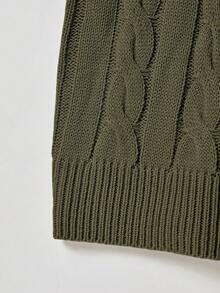 Men's V-Neck Knit Vest Sweater, Solid Color, Casual Daily Wear, Commuting - Army Green - View 7