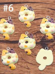 2pcs/Lot Resin Miniature Cat Cabochon Cat Doughnut Fairy Garden Decoration DIY Accessories Scrapbooking Craft 21*29mm