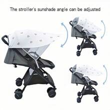 1 Cartoon Bear Lightweight Polyester Stroller Sunshade - UPF Protection, Suitable For All Types Of Strollers And Carriers, Breathable Mesh Design, Easy To Install, Ideal For Outdoor Activities And Travel - Multicolor - View 6