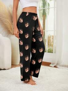 Customized Comfortable Pants For Women, Customized Photo-Printed Fun Sleep Pants, Can Customize Individual Person Head Design, Chic Autumn, Urban Gala, Fall & Winter