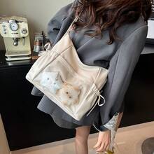 Japanese Bow Small Appetite Pain Bag Female Junior High School Student Commuter Large Capacity Shoulder Messenger Backpack - White - View 3