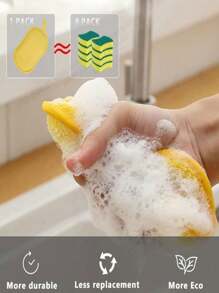 Multifunctional Polyurethane Sponge Eraser, Reusable And Washable Kitchen Brush For Cleaning Pots And Dishes Without Shedding, Suitable For Cleaning In Bathrooms, Kitchens And Toilets.