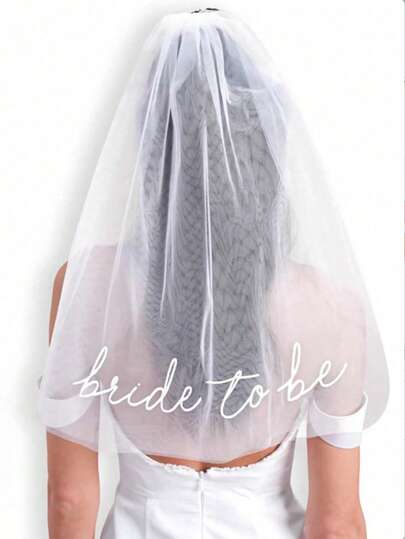 1pc Bride To Be Veil Headband With Comb, Wedding Bridal Veil, Bachelorette Party Accessory