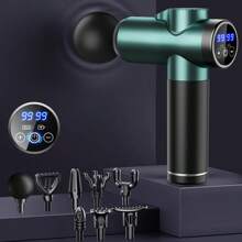 Benbo BENBO Massage Gun, Body Massage To Relieve Pain, LCD Display Comes With Multiple Massage Heads, Gray And Green. It's A Great Choice For Home, Office, Gym, Party, Christmas, New Year, Thanksgiving, As A Gift For Friends Or For Personal Use