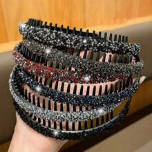 2 Stück/Set vielseitige bunte Strass Haarreife für Frauen, können verwendet werden um lose Haare zu fixieren, geeignet für den täglichen Gebrauch und zum Waschen, verleihen einen modischen und eleganten Touch, Haarband, Haarreifen