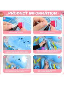 1pc Octopus Balloon & Fishing Net Decoration Set, Double Layer Anemone Balloons, For Ocean, Marine, Octopus, Mermaid Themed Party Decoration, Birthday Supplies - Jellyfish Balloon - View 7