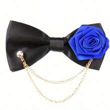 1 Stück modische minimalistische Blumen-Schleifen-Brosche Krawatte - verstellbare Krawatte - geeignet für Herrenhochzeiten, formelle Anlässe, Bräutigam Accessoires