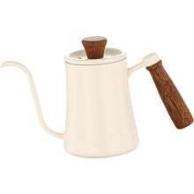 Individuelle Kaffee-Filterkanne mit langem Ausgusstülle und dünnem Mund, Zuhause Gebrauch, 304 Edelstahl verstärkt mit hängendem Ohr, Kaffee Utensilien mit Holzgriff, für Outdoor
