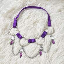 New Fashion Deep Purple Sexy Tie-Up Tassel Women's Heart Elasticity Thigh Band Perfect For Summer Wear. - Màu tím - Xem 4