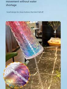 1 pieza Nuevo Producto Preferido de Gran Capacidad 710ML Altamente Atractivo Taza de agua con pajita para niños con nuevo diseño en degradado de color de doble capa creativo y de gran tamaño con motivo de carpa koi
