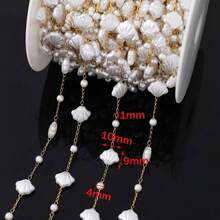 1m Faux ABS Pearl Beading Chain With Stainless Steel Link Bulk For Choker Necklace Bracelet Anklet DIY Craft Women Men Jewelry Making No Fade