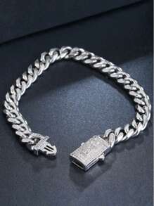 1 Piece Hip Hop Bling Iced Out Gold Silver Color CZ Cuban Miami Chain Necklace Link Chain For Men Rapper Jewelry