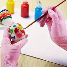 10/20/50/100 szt. Jednorazowych rękawiczek bezpudrowych, czarne/różowe rękawiczki nitrylowe o doskonałej elastyczności - do kontaktu z żywnością, pielęgnacji paznokci, mycia naczyń i sprzątania domu