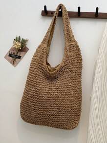 Fashionable Straw Woven Tote Bag For Women, Leisure Style