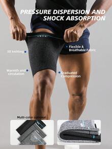 VBOSI 1 pièce Manchon de cuisse de compression tricoté 3D - Support sportif respirant, convient pour la course, la fitness et l'utilisation quotidienne, accessoire de fitness unisexe - Multicolore - Voir 2