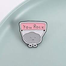 1 件 You Rock 可爱珐琅别针徽章 - 异想天开的云形合金胸针，带有粉色“YOU ROCK”珐琅，耐用的金属配件，适用于衣服、背包、夹克 - 粉紅色和灰色 - 查看 1