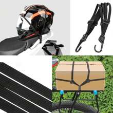 Hoge elastische bagagevastzetriem voor motorfietsen/elektrische voertuigen/fietsen, bevestigingstouw voor helm, antislip dubbele haak met elastische koord met meerdere strengen, verstelbare lengte, essentieel voor reizen, thuis, dagelijks gebruik