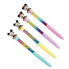 Disney 6Pcs/Set Mickey Minnie Magic Colorful Fairy Stick Internet Celebrity Flow Sand Pen Neutral Pen Student Stationery