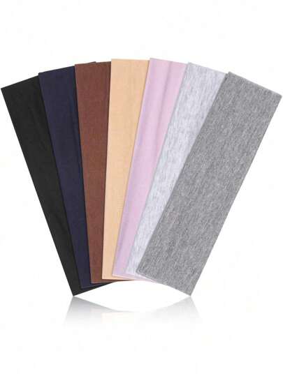 Set de 7 diademas deportivas de verano para yoga y running para mujeres y hombres, ajustables, absorben el sudor y de diseño elástico y sólido