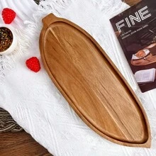 Vintage Wooden Leaf-Shaped Serving Tray, Multi-Purpose Desktop Organizer Tray, Decorative Plate For Bedroom, Bathroom, Suitable For Meat, Vegetables, Sushi, Cheese, Bread, Fruit, Restaurant Decor, Wedding, Birthday Party, To Clean, Kitchen Essentials, Pastry Dish, Fruit Breakfast Plate, Elegant Dessert Plate