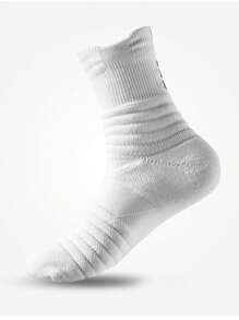 3 pares de meias de basquete Elite masculinas, curtas, cano médio, felpudas e acolchoadas, com absorção de impacto, antiderrapantes, para corrida e treinamento