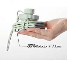 Silicone Collapsible Sports Water Bottles Outdoor Camping Folding Water Cup Large Capacity Travel Foldable Leakproof.Kettle - Hồng - Xem 5