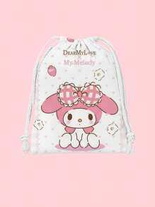 Sanrio 1pc Sanrio & Melody Small Storage Pouch, Portable & Practical Storage Item, Can Store Accessories & Hair Clips
